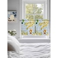 thumbnail image 3 of Forsythia Flowers 2 Panel Kitchen Curtains for Small Windows, Spring Yellow Floral Hummingbird Blue Plaid Bathroom Tier Curtain, Short Window Treatment for Bedroom/Living Room 55"x24", 3 of 6