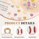 thumbnail image 3 of Uxcell 20Pcs Encanto Deportivo para Hacer Joyas, Colgante de Corazón de Béisbol, Encantos de Aleación para Collares, Pulseras, Aretes, Manualidades de Bricolaje, Blanco/Amarillo, 3 of 7