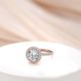 thumbnail image 2 of Auory Stunning 2.66 Carat Round Cut Moissanite - Pave Set - Double Halo Engagement Ring in 18K Rose Gold over Silver for Women, 2 of 10