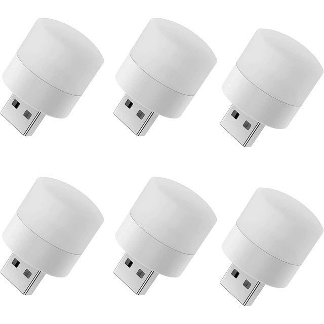 Luz nocturna mini USB, bombilla LED compacta, iluminación portátil, Ambie
