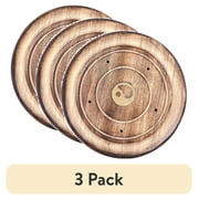 (3 pack) Mainstays Wood Yin Yang Incense Holder, Brown