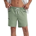 thumbnail image 4 of VBVC Men's Quick Dry Hiking Shorts with Zipper Pockets,Split Hem Workout Golf Beach Shorts For Men,Green,S-2XL, 4 of 8