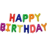Haobase Happy Birthday Balloons Banner, 16 inch Aluminum Foil Letters Birthday Sign for Birthday Party Decoration