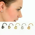 thumbnail image 2 of K-KED Nose Ring Nostril Hollow Nail Stainless Steel Heart Shape Metal Body Jewelry-Mixcolor, 2 of 8
