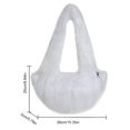 thumbnail image 4 of Bolso Mujer Mullido Bandolera Piel Sintética Color Sólido Niñas Invierno Blanco, 4 of 8