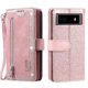 thumbnail image 1 of Funda abatible para Google Pixel 6a, con función atril, de piel sintética, 9 ranuras para tarjetas y cordón., 1 of 5