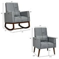 thumbnail image 3 of Costway Set of 2 Dual-use Upholstered Rocking Chair w/Pillow Dark Grey, 3 of 11
