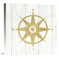 thumbnail image 1 of Global Gallery's 'Beachscape IV Compass Gold Neutral' By Michael Mullan Stretched Canvas Wall Art, 1 of 4