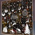 thumbnail image 2 of Pegatinas para ventana con forma de árbol de Navidad grande, copos de nieve y renos blancos, pegatinas para ventana y puerta de Navidad reutilizables, 2 of 4