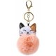 thumbnail image 1 of Llavero con forma de gato (1 unidad), imitación de pompón de piel sintética de conejo Rex y colgante de gato con cierre de aleación. Accesorios elegantes para llaveros., 1 of 3