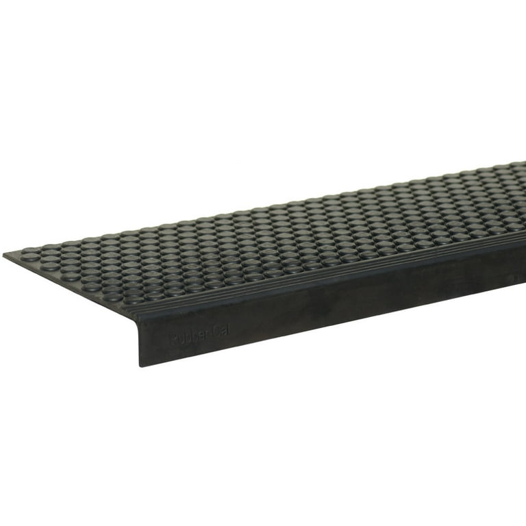 Rubber-Cal Coin-Grip Commercial Rubber Step Mat - 2 Sizes Black 10x36