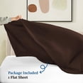 thumbnail image 4 of 600 Thread Count Egyptian Cotton Flat Sheet – 1 Piece, Stripe Chocolate Grand King (110" x 125") Size, 4 of 5