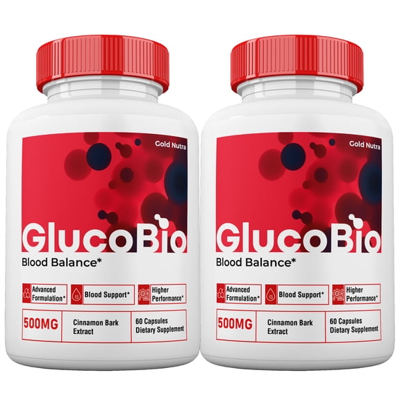 (2 Pack) GlucoBio Blood Support Capsules, Maximum Strength Formula, GlucoBio Capsules Official Blood Support, 2 Month Supply