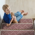 thumbnail image 3 of SussexHome Sisal Design 9" X 28" Stair Treads - 70 % Cotton Anti-Slip Carpet Strips for Indoor Stairs-Easy to Install Stair Treads with Double Adhesive Tape-Safe, Extra-Grip, 7-Pack-Maroon, 3 of 9