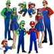 thumbnail image 3 of Disfraz de Super Mario Luigi para adultos y niños, disfraz de lujo, ropa AGreen para mujer, 3 of 3