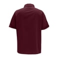 thumbnail image 5 of Outfmvch Peasant Blouses for Women Boho Peasant Blouse Cotton Linen Short Sleeve Roll Up Short Sleeve Button Down Shirts for Women Loose Fit Cotton Blouses Red L, 5 of 8