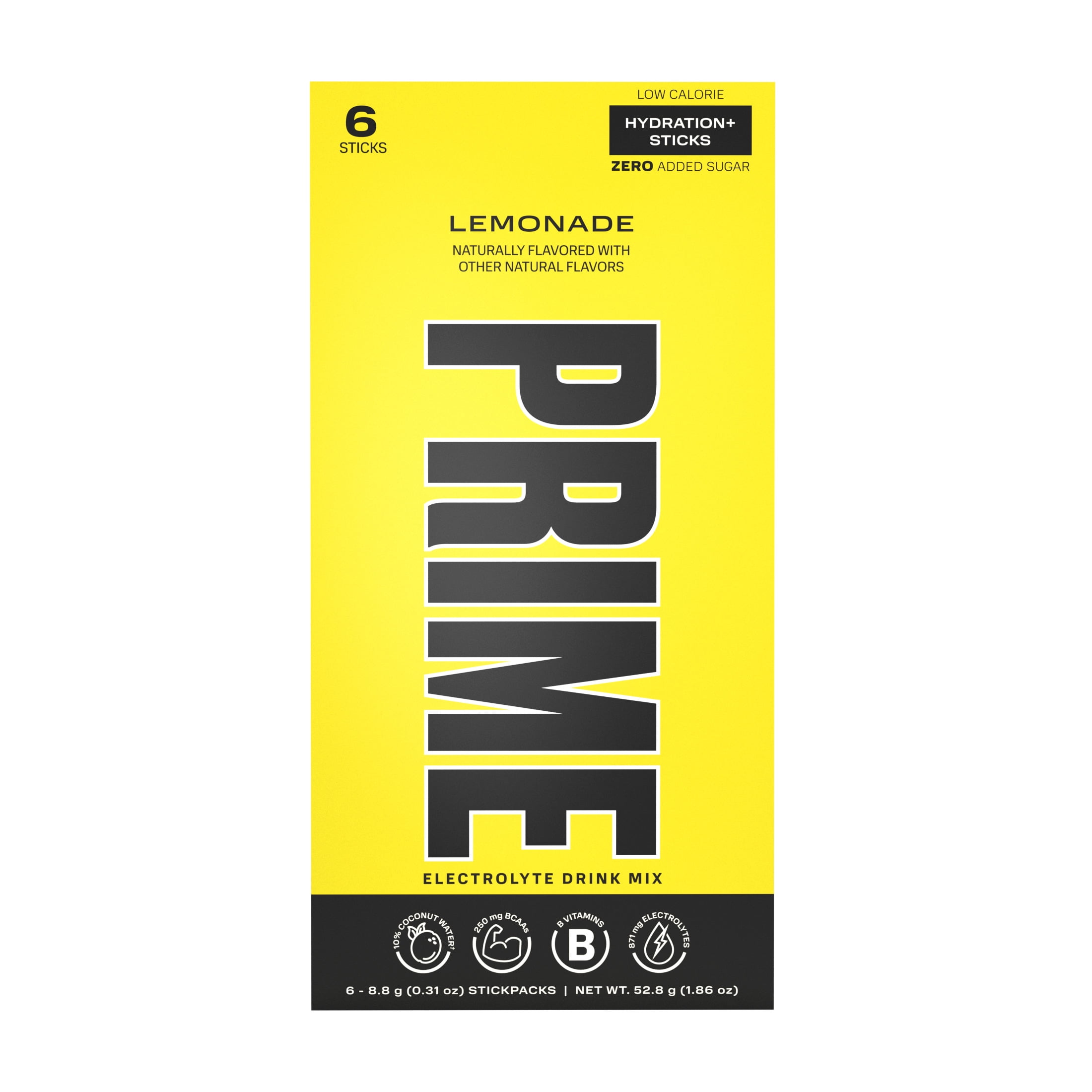 (2 pack) Prime Hydration Sticks, Lemonade, 6 Count, Electrolytes, Zero Sugar