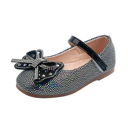 

NEGJ Girls Baby Princess Shoes Star Sequin Sequin Rhinestone Bow Sandals Dancing Shoes Pearl Bling Shoes Single Kids Shoes baby girl clothes