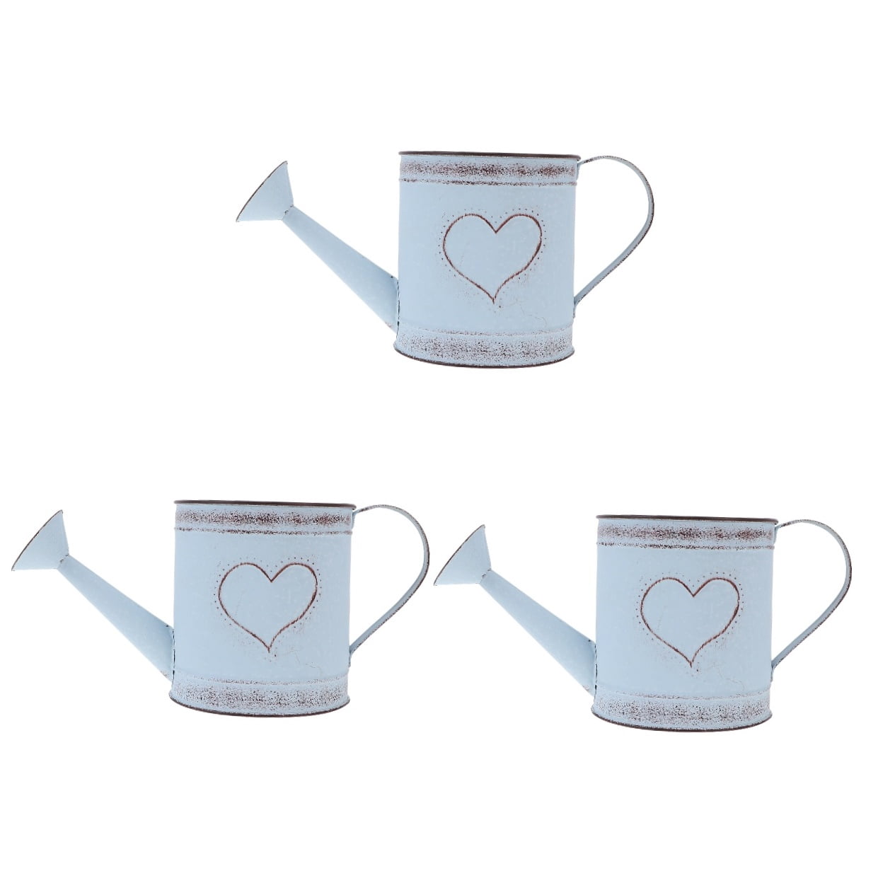WORGEOUS 3pcs Rustic Watering Can Galvanized Water Can Pot Metal Gardening Watering Bucket for House Plants Succulents Flowers