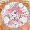 thumbnail image 2 of Pioneer Flower Floral Print Pattern Round Fitted Tablecloth with Elastic Edge,Dining Table Cover Waterproof,Outdoor Round Tablecloth for Camping,Dining,Indoor and Outdoor, 2 of 7