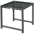 thumbnail image 1 of Outsunny Table Basse en Rotin avec Dessus en Verre Trempé pour l'Extérieur Gris, 1 of 10