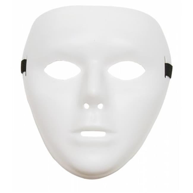 White Full Face Dance Jabbawokeez Plastic Costume Mask, One Size ...