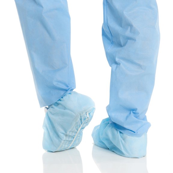 Halyard Blue Shoe Cover One Size Nonskid Sole 69252 100 Ct