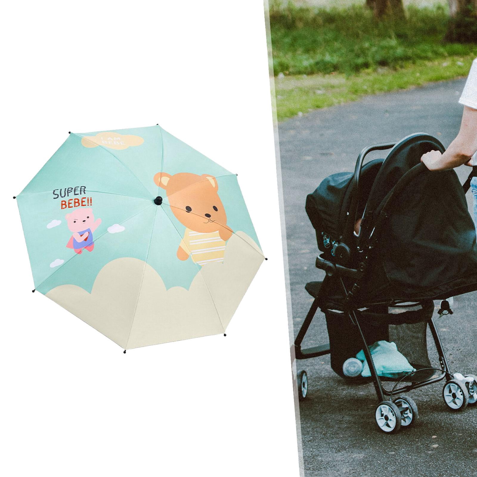 harayaa Baby Pram Umbrella with Clamp Baby Stroller Parasol Universal Summer 360 Degree bear
