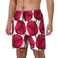 thumbnail image 1 of Kdxio Tulips Flowers Print Mens Swim Shorts with Mesh Lining, Breathable and Quick-Drying, Adjustable Waist, Privacy Pocket-X-Large, 1 of 6