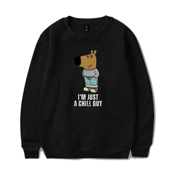 I'm Just A Chill Guy Merch Long Sleeve Crewneck Sweatshirt For Men/Women Unsiex Fashion Cosplay Streetwear