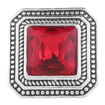 Snap Jewelry Square Mirrored Faceted, Red Ginger Charm 18MM Button, For Interchangeable DIY Customizable Accessories