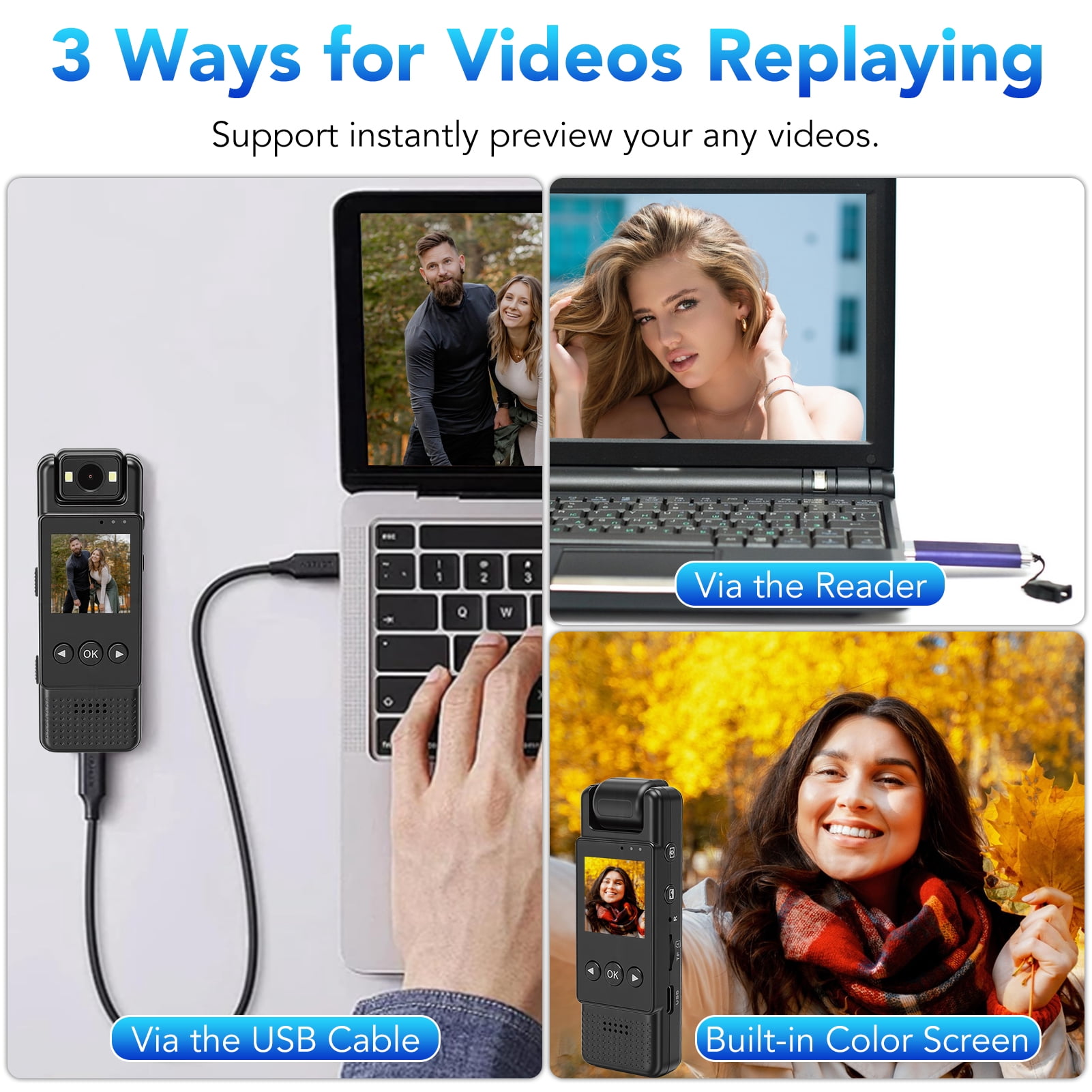 Mini Body Camera with Audio & Video Recording, Small POV Cam 1080P, Wearable Personal Portable Cameras Recorder DV w/ 64GB Card, 180° Ratatable Lens Clip Camcorder for Delivery Work Records Traveling