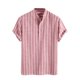thumbnail image 1 of Eres Más Que una Camisa de Puntuación de Prueba, Impresión de Rayas de Botón Casual de los Hombres, Camisa de Blusa de Manga Corta, 1 of 6