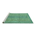 thumbnail image 2 of Ahgly Company Machine Washable Indoor Round Abstract Turquoise Blue Modern Area Rugs, 3' Round, 2 of 4