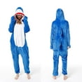 thumbnail image 2 of Olyvenn Trendy Fashion Ladies One-Piece Jumpsuit Animal Hoodie Long Sleeve Sleepwear Comfortable Pajamas For Women Loose Fit Casual Costume Plush Female Leisure Blue 4, 2 of 6