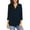 Navy#1, variant on Fesfesfes Women's Loose Tops Summer Casual V-Neck Three-Quarters Sleeves Blouses Trendy Casual Style with Curved Hem Daily Wearing(Sky Blue,S)