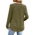 thumbnail image 4 of Diufon Womens Sweaters Plus Size Fall Casual Solid Color Pullover Tops Fashion V Neck Pleated Long Sleeve Tops, 4 of 10