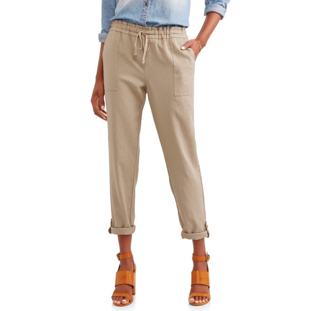 Time and Tru Ladies Linen Capri Pant