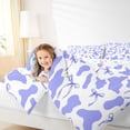 thumbnail image 4 of jejeloiu Purple Coquette Bowknot Twin Comforter Sets Kids,Rustic Cow Pattern Bedding Set,Reversible,2pcs, 4 of 8
