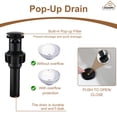 thumbnail image 5 of CASAINC 8 in. Widespread Double Handle Bathroom Sink Faucet with Pop-up Drain in Matte Black, 5 of 9