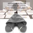 thumbnail image 2 of Almohada cervical con capucha gris, el mejor soporte para el cuello para viajes y oficina, cómodo cojín de descanso en forma de U para mayor comodidad en movimiento, 2 of 8