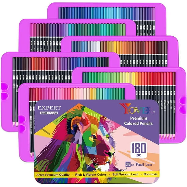 Professional Colored Pencils,Set of 180 Colors,Artists Soft Core,Oil