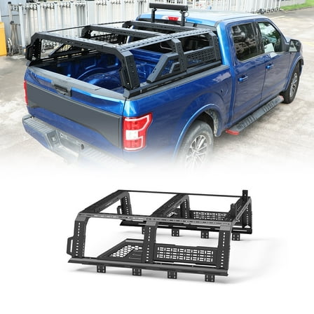 Modular Adjustable Full-size Pickup Roll bar Overland Bed Rack For Dodge Ram/Chevy silverado/GMC sierra/Ford/Toyota/Nissan with Molle Panel and Off-road tools mounting kit