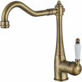 thumbnail image 1 of Vintage brass kitchen faucet, 360 swivel antique kitchen faucet, high pressure country house sink faucet, kitchen mixer faucet, 1 of 5