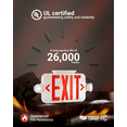 thumbnail image 7 of Sunco 6 Pack LED Exit Sign With Emergency Lights, Red, Two Mini Adjustable Lights, 94V-0 Fire Resistant, Backup Battery, 2.3W 6000K Daylight Deluxe, 200 Lumens 120-277V, Wall Or Ceiling Mount UL., 7 of 7
