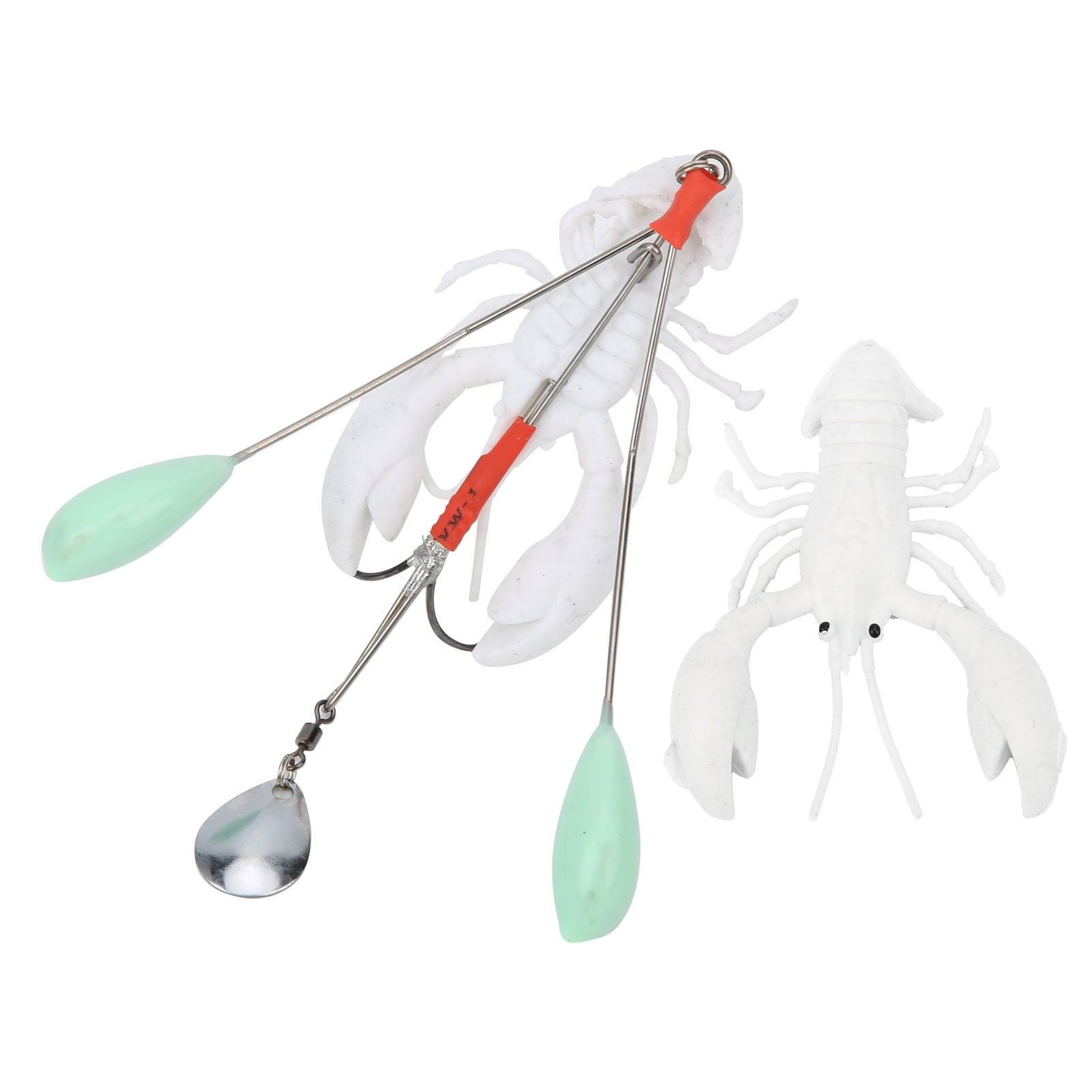 Lifelike Crayfish Shape Artificial Fishing Bait Deep Sea Trolling Lure Soft PVC Swimbait for Saltwater 60g 6.30 inches / 16.00 cm White