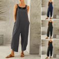 thumbnail image 2 of Tendencia de moda femenina europea y americana: pantalones cortos casuales con tirantes de color sólido., 2 of 2