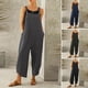thumbnail image 2 of Tendencia de moda femenina europea y americana: pantalones cortos casuales con tirantes de color sólido., 2 of 2