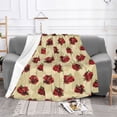 thumbnail image 2 of XMXT Throw Blanket, Red Pomegranate Background Machine Washable Blankets for Sofa, 80 x 60 inches, 2 of 9