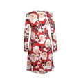 thumbnail image 4 of Vestidos de fiesta de Navidad para mujer, minivestido con columpio de Papá Noel, muñeco de nieve, 4 of 5